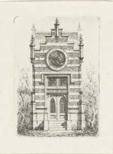 Gotische gevel met rond venster