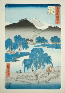 Goyu: Motono Plain and Motosaka Pass (Goyu, Motonogahara Motozaka goe), no. 36 from the series "Famous Sights of the Fifty-three Stations (Gojusan tsugi meisho zue)," also known as the Vertical Tokaido