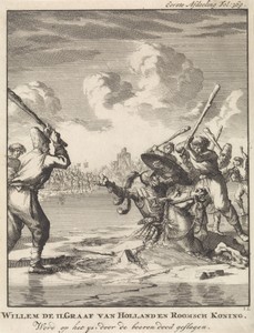 Graaf Willem II zakt bij Hoogwoud door het ijs, 1256