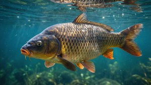 Graceful Carp in Lake