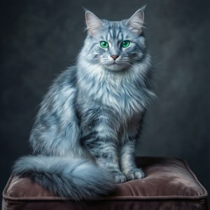 Graceful Nebelung on Cushion