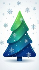 Gradient Blue Green Tree