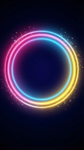Gradient Neon Circle Frame