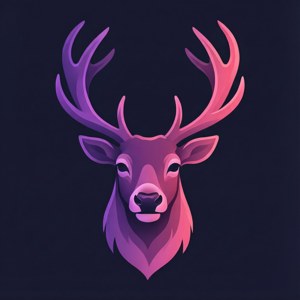 Gradient Reindeer Head