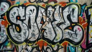 Graffiti Cracked Plaster