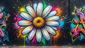 Graffiti Daisy Mural