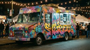 Graffiti Food Truck Night Market