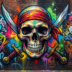 Graffiti Pirate Skull
