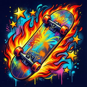 Graffiti Skateboard Doodle