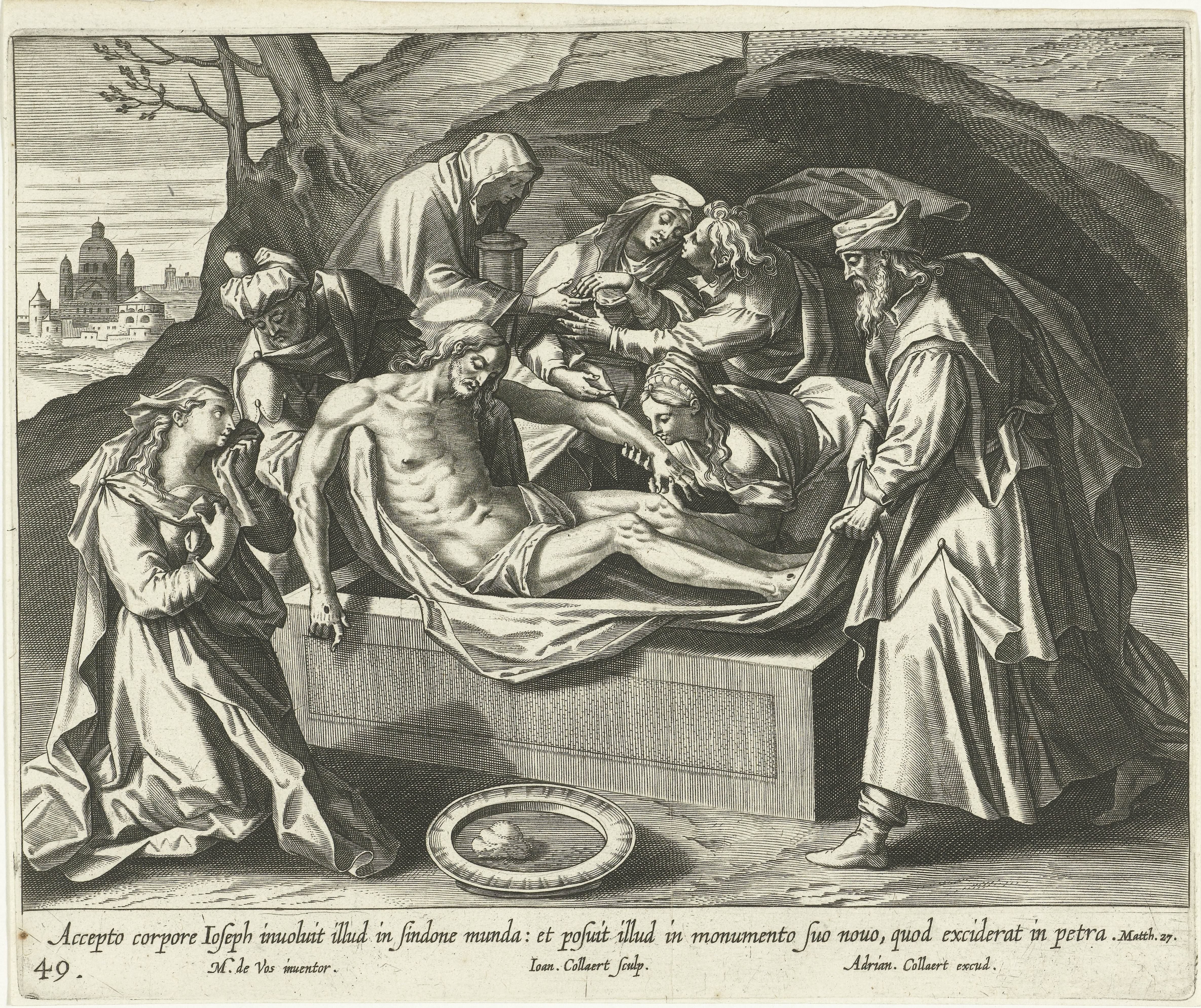 Graflegging van Christus by Jan Collaert (II)