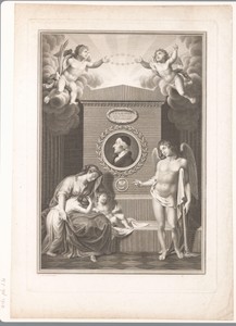 Grafmonument met portret van Johann Kaspar Lavater