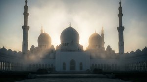 Grand Mosque Dawn Fog