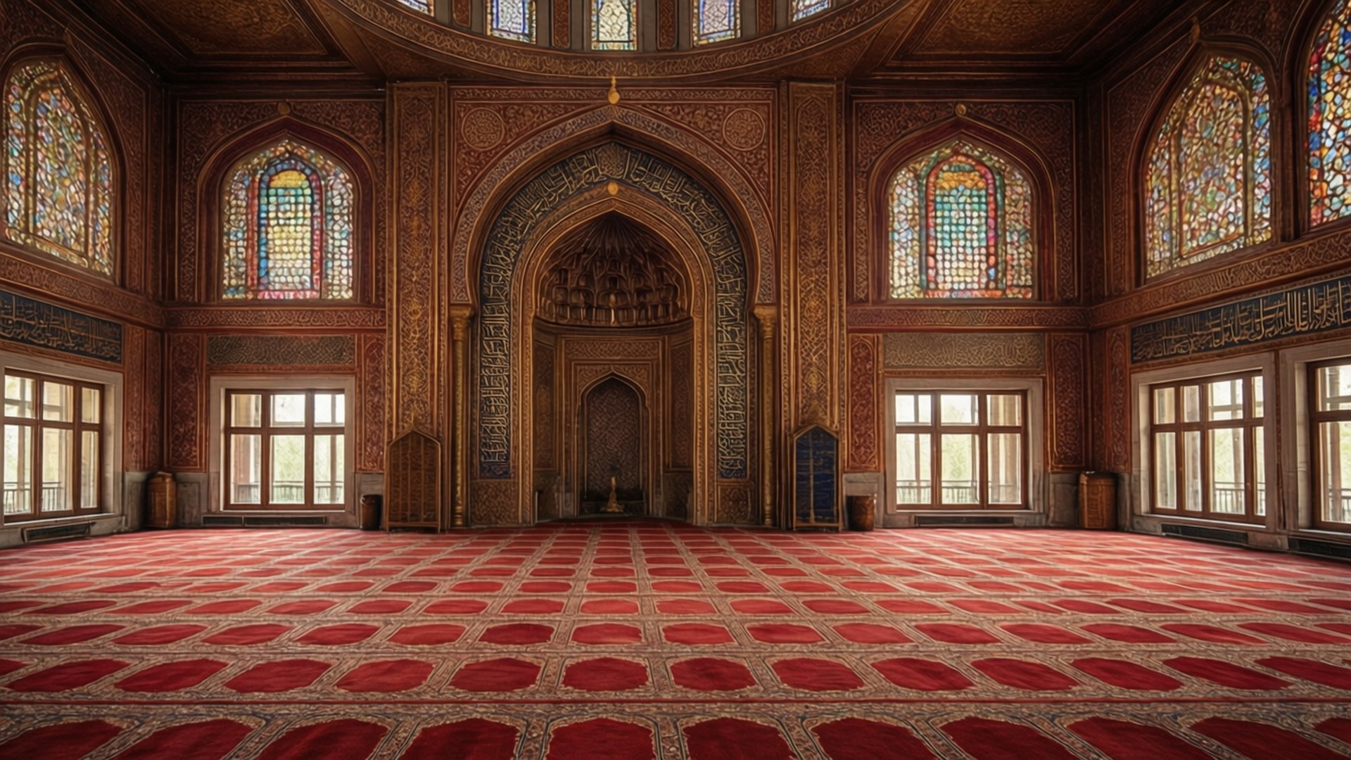 Grand Mosque Interior by Wallpapers.art Studio