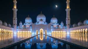 Grand Mosque Moonlit Elegance
