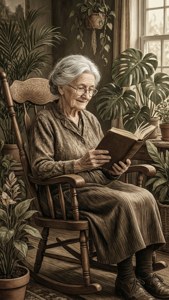 Grandma Reading Vintage