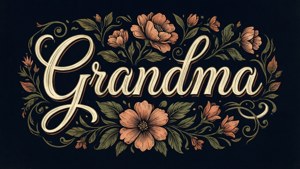 Grandma Typography Floral