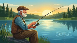 Grandpa Fishing SVG