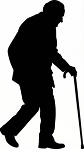 Grandpa Walking Silhouette