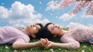 Grass and Cherry Blossoms
