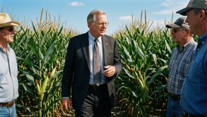 Grassley in Iowa Fields
