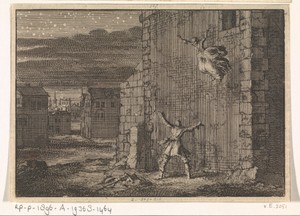 Gravin van Aubigny ontsnapt uit haar gevangenis in Londen door uit het venster te springen, 1643