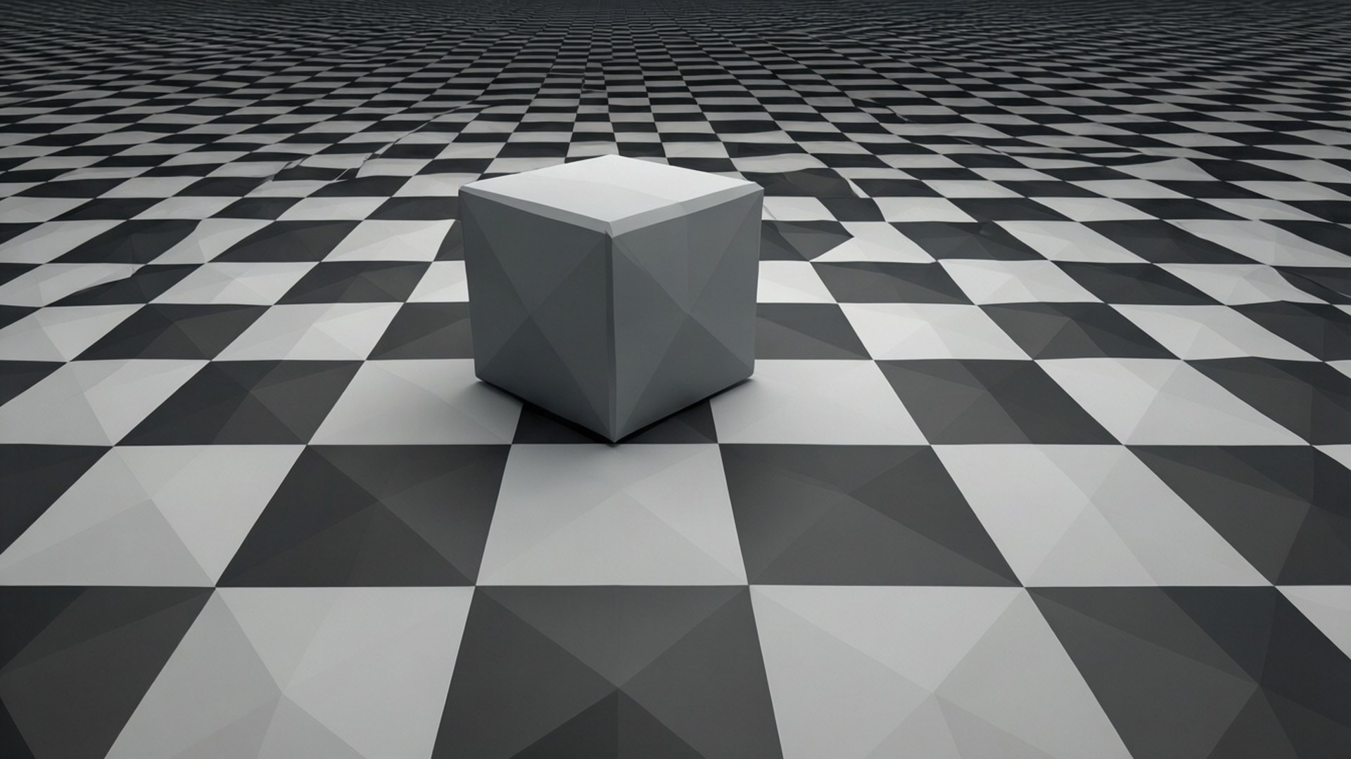 Gray Cube Stillness by Wallpapers.art Studio