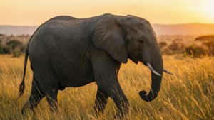 Gray Elephant Sunset Safari