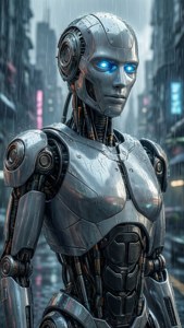 Gray Robot Cyberpunk