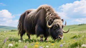 Grazing Musk Ox