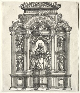 Great Altar with the Virgin, in a border with SS. Christopher, George, Barbara, Catherine