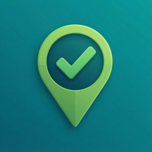 Green Check Pin