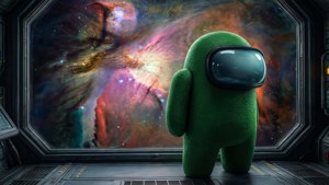 Green Crewmate at the Stars