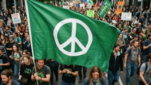Green Flag at Climate March