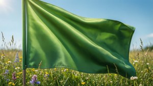 Green Flag in Meadow