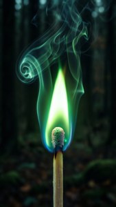 Green Flame Matchstick