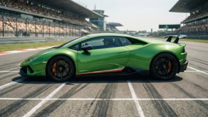 Green Huracán on Track