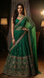 Green Lehenga Glamour