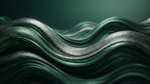 Green Silver Abstract Waves