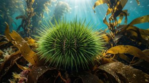 Green Urchin in Kelp