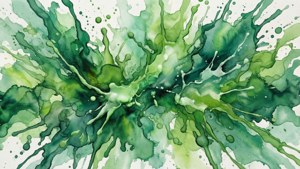 Green Watercolor Abstraction