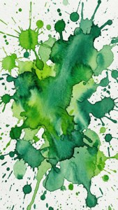 Green Watercolor Splatter