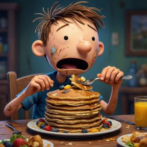 Greg Eating Pancakes