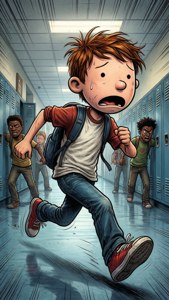 Greg Running from Bullies