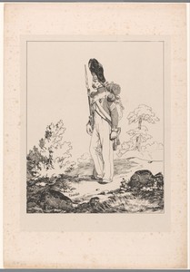 Grenadier van de Keizerlijke Garde in een landschap