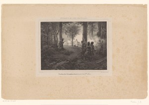 Grenadiers schieten vanuit het Warandepark te Brussel, 1830