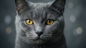 Grey Cat Portrait
