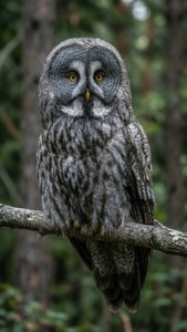 Grey Owl on Branch
