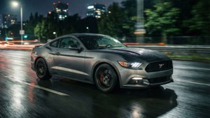 Grey Sports Car at Night