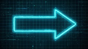 Grid Neon Arrow Cyan