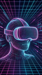 Grid Neon VR Silhouette